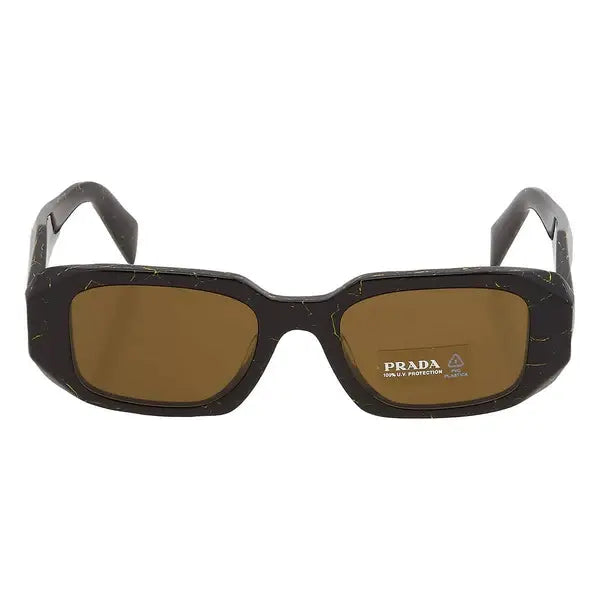 Prada PR 17WS Plastic Womens Rectangle Sunglasses Black 49mm Adult