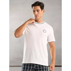 Printed T-shirt and Checked Pyjama Set - Cream