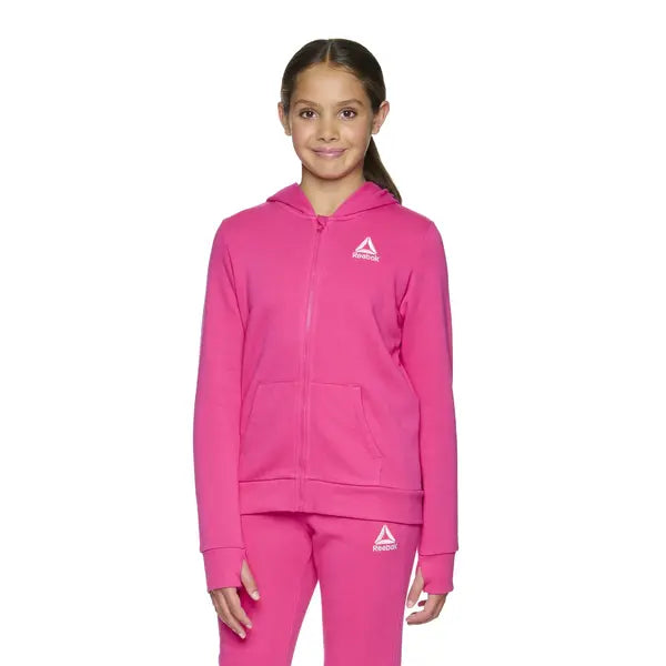 Reebok Girl’s Athletic Full-Zip Fleece Hoodie