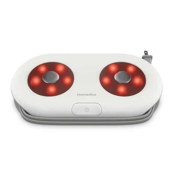 Homedics MaxComfort Shiatsu Foot Massager, Rotating Shiatsu Massage Nodes with Soothing Heat - White