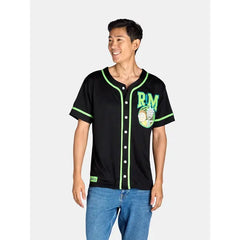 Rick and Morty Men's Front and Back Graphic Baseball Jersey