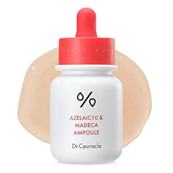 Dr.Ceuracle Azelaic Acid 10 & Madecassoside Ampoule Redness Relief and Soothing Serum for Sensitive Skin and Blemish-Prone Spot Care, Korean Skincare for Stocking Stuffers
