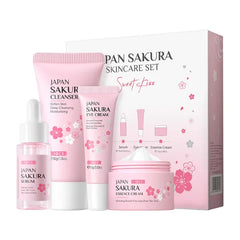 LAIKOU Skin Care Set JAPAN SAKURA Beauty Gift Sets Skin Care Kit with Serum, Eye Cream, Face Cream Travel Kit for Women Wife Mom Teen Girls TSA friendly Sizes Christmas Gift