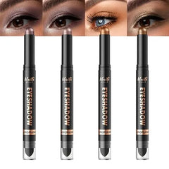 LANGMANNI 4Colors Dual Ended Cream Eyeshadow Stick Set Silky Smooth, Waterproof & Transfer Proof, Built in Blender Brush, All Day Matte & Shimmer Wear Eye Makeup
