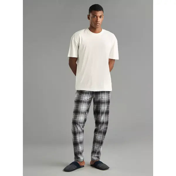Checked Pyjamas with Pockets - Gray