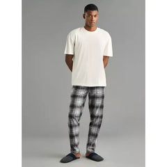 Checked Pyjamas with Pockets - Gray
