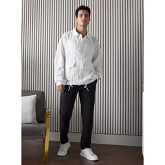 Plain Zip Through Jacket - White