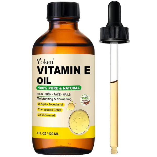 Yoken Vitamin E Oil for Skin, Vitamine oils for Face Perfect Bath and Body Oil Cold Pressed Hexane Free Non-GMO Gluten Free Formula