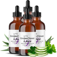 Eclectic Lady Green Clover & Aloe Fragrance Oil, 4 oz Premium, Long Lasting Diffuser Oils, Nostalgic, Clean & Fresh Essential Oils Reminiscent of Disney World, Relaxing Crisp Green Leaf & Beach Waves Aromatherapy