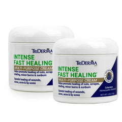 TriDerma Intense Fast Healing Cream, Decreases Healing Time for Minor Irritations, Rashes, Scrapes, Cuts - 4 Ounces