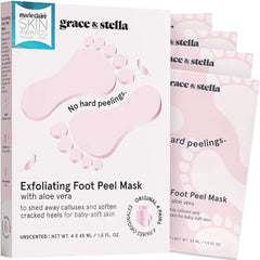 grace & stella Award Winning Foot Peel Mask Foot Peeling Mask with Aloe Vera Moisturizing Foot Mask for Dry Cracked Feet Foot Exfoliator for Baby Soft Feet