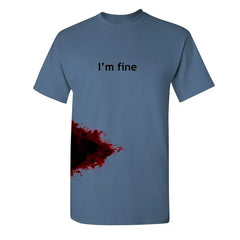 I'm Fine Men's Funny Novelty Graphic Halloween Zombie T Shirt