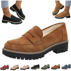 Orthoture-Orthopedic Platform Loafers - Orthoture Orthopedic Shoes Women, Orthoture Womens Round Toe Flats Walking Shoe, Arch Support Slip-On Loafers Suitable for All Foot Shapes