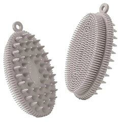 Silicone Body Scrubber Brush, 2in1 for Exfoliating Wet or Dry Skin Body Wash Bath Shower Tool, with Super Soft Manual Facial Cleansing Brush Scrubber