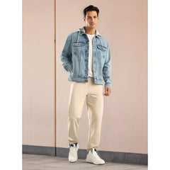 Hooded Denim Trucker Jacket - Blue