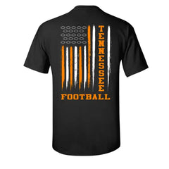 Tennessee Football Team Color Orange and White American Flag Mens Short Sleeve T-shirt Graphic Tee