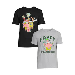 Nickelodeon Men's SSpongeBob SquarePantspongeBob and Patrick St. Patrick's Day Graphic Tees, 2-Pack