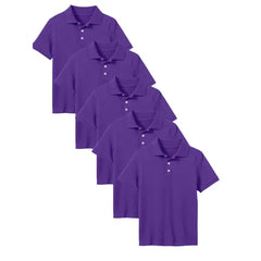 5-Pack School Uniform Tagless Polo Tshirt for Little Boys & Big Boys