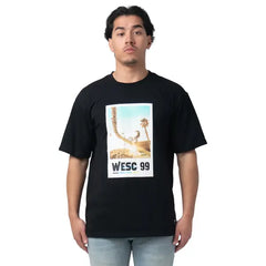WeSC Men's Mason Short Sleeve Enzyme Washed Tee Palm Logo