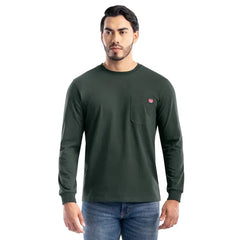 Wrangler Workwear Men's Long Sleeve Heavyweight Pocket T-Shirt