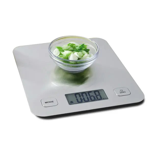 Mainstays Stainless Steel Digital Kitchen Scale, Silver