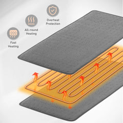 Maxkare 12 x 24 inch Heating Pad with 4 Heat Settings & Auto Shut-off - Gray