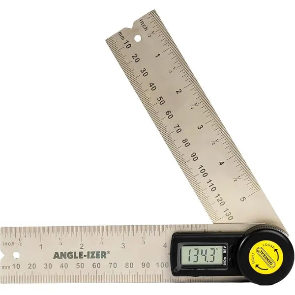 General Tools Digital Angle Finder Ruler #822  5" Stainless Steel Woodworking Protractor Tool with Large LCD Display
