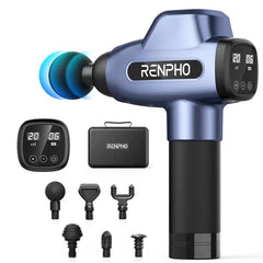 RENPHO Body Massager Muscle Massage Gun for Pain Relief Deep Tissue with 6 Massage Heads, Black