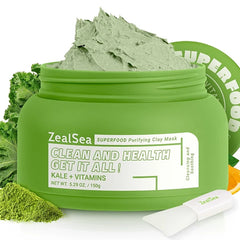 ZealSea Vitamin C & Superfood Clay Face Mask – Kaolin Turmeric Cream Mask for Deep Pore Cleansing, Oil Control, Blackhead Removal & Brightening | Hydrating Detox Facial Mask with Aloe, Jojoba & Squalane