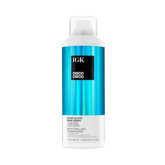 IGK Disco Disco Clear Gloss Finishing Hair Spray Moisturizes, Adds Shine & Enhances Color No Greasy Residue  5.3oz