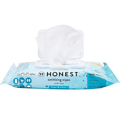 The Honest Company Fragrance-Free Sanitizing Alcohol Wipes, Antibacterial, Safe for Hands Kills 99% of Germs, Made With Aloe