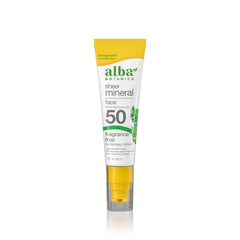 Alba Botanica Sunscreen for Face, Fragrance-Free Sheer Mineral Face Sunscreen Lotion, Broad Spectrum, Water Resistant and Biodegradable, 2 fl. oz. Bottle