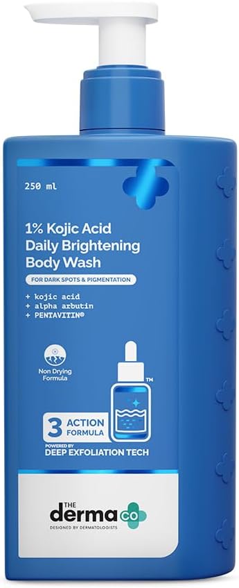 The Derma Co 1% Kojic Acid Daily Brightening Body Wash with Alpha Arbutin For Dark Spots & Pigmentation - 250ml