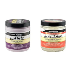 Aunt Jackie's Curl La La, Lightweight Curl Defining Custard, Enriched with Shea Butter & Olive Oil, Basic, 15 Ounce & Flaxseed Recipes Don't Shrink Elongating Hair Curling Gel for Natural Curls