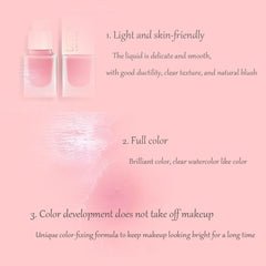 DEROL Liquid Blush Mousse Cream Blushes For Cheeks Face Palette Bronzer Highlighter Shape Contour Stick Moisturizing And Breathable Matte Finish Long-wearing Waterproof (Love Me 01#) Pack Of 1, 19 ml