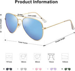 SOJOS Classic Aviator Polarized Sunglasses Mirrored UV400 Lens SJ1054
