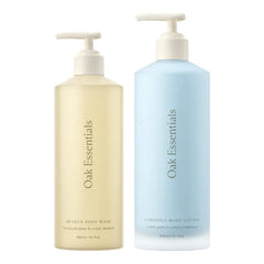Oak Essentials Silk Body Duo, 2-Piece Body Care Set: Awaken Body Wash and Luminous Body Lotion