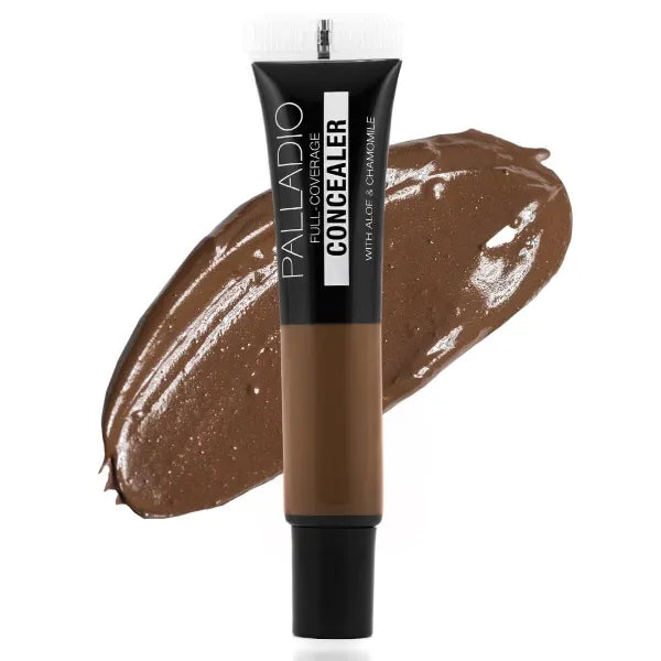 Palladio Full Coverage Concealer, Under Eyes Disguise, Creamy Face and Eye Concealer, Evens Skin Tone, Conceals Blemishes, Dark Circles and Fine Lines, Use with Concealer Brush