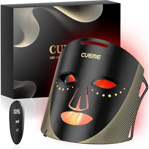 CUEME Red Light Therapy for Face, FDA-Cleared LED Light Therapy Mask for Wrinkles, Acne Treatment, and Skin Care, Portable Facial Mask for Women