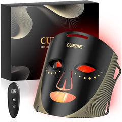 CUEME Red Light Therapy for Face, FDA-Cleared LED Light Therapy Mask for Wrinkles, Acne Treatment, and Skin Care, Portable Facial Mask for Women