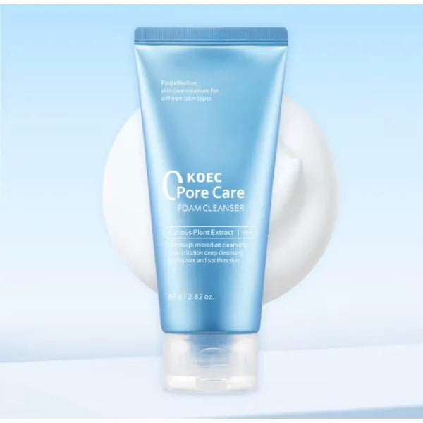 KOEC Pore Care Foam Cleanser – Deep Cleansing Face Wash with Hyaluronic Acid & Plant Extracts