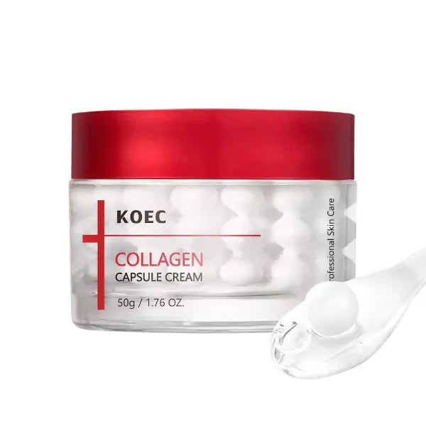 KOEC Deep Triple Collagen Capsule Cream – Hydrating & Firming Face Moisturizer with Niacinamide, Korean Skincare for Women