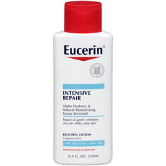 Eucerin Intensive Repair Lotion, Natural Moistruzing, Hydration for very Dry, flaky Skin - 8.4 oz