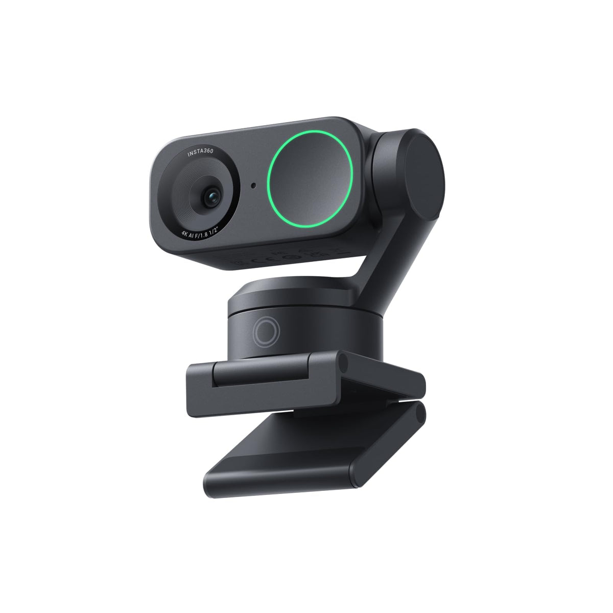 Insta360 Link 2 Black PTZ 4K Webcam – 1/2” Sensor, AI Tracking, HDR, Noise Cancelling Mic, Gesture Control for PC & Mac Streaming