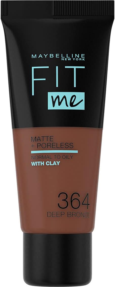 Maybelline New York Fit Me Foundation, Matte & Poreless, Full Coverage Blendable Normal To Oily Skin, 364 Deep Bronze 30Ml