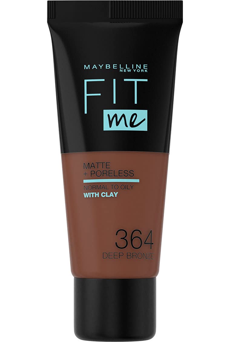 Maybelline New York Fit Me Foundation, Matte & Poreless, Full Coverage Blendable Normal To Oily Skin, 364 Deep Bronze 30Ml