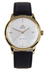Orient FAC0000BW Men's Bambino Version 3 Gold Tone Leather Band White Dial Automatic Watch
