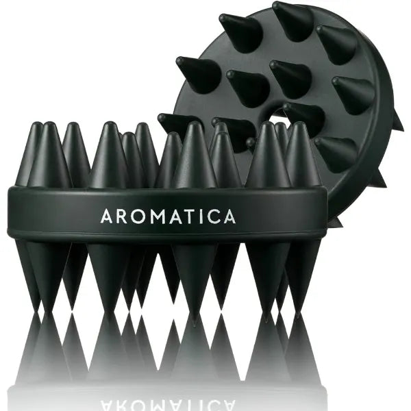 AROMATICA Dual-Sided Scalp Care Shampoo Brush - Silicone Scalp Massager Hair Growth, Scalp Scrubber & Exfoliator, Shampoo Brush for Shower Hair Wash and All Hair Types, Deep Cleansing Scalp Brush