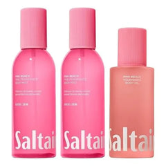 Saltair Pink Beach Body Mist & Body Oil Bundle 2x Body Spray (8oz) + Hydrating After Shower Oil (4oz)