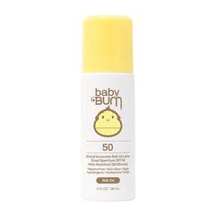 Sun Bum Baby Bum Mineral SPF 50 Roll-On Sunscreen 3 oz – Broad Spectrum UVA/UVB, Moisturizing Mineral Formula, Vegan, Reef-Safe (No Octinoxate & Oxybenzone), Travel Size